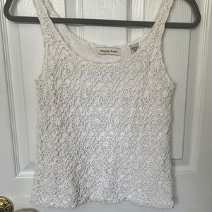 AMANDA SMITH Crochet Tank Top Black